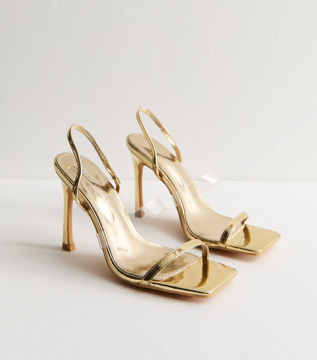 Public Desire Women's Gold Atlantis Strappy Stiletto Heeled Sandals Public Desire New Look - 4