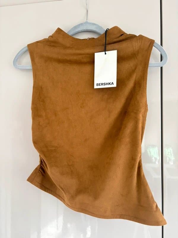 Bershka Bershka brand new with tags sleeveless suede ruched top