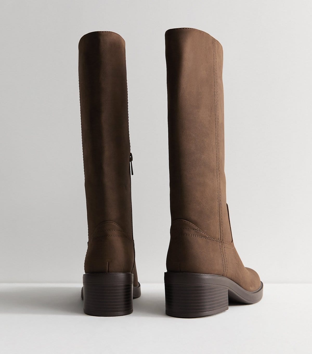 New Look Women's Dark Brown Faux Suede Knee High Boots Vegan New Look - 4