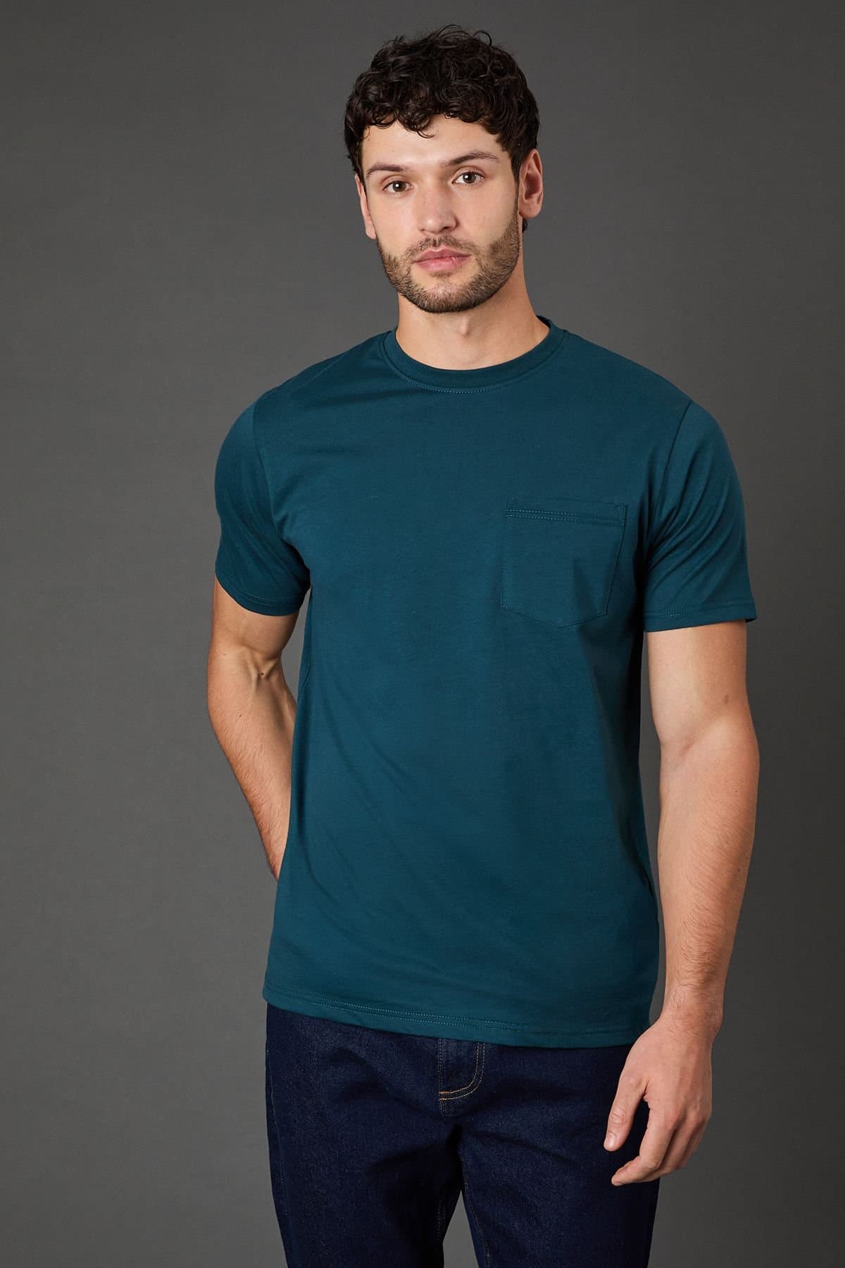 Maine Maine Men's Dark Teal Short Sleeve T-Shirt With Pocket