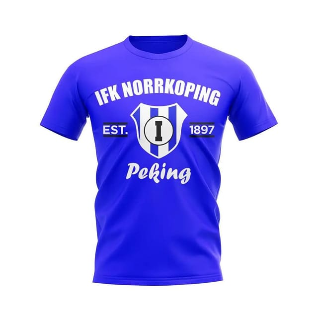 IFK Norrkoping IFK Norrkoping Men's Personalised Established Football T-Shirt Blue - 2