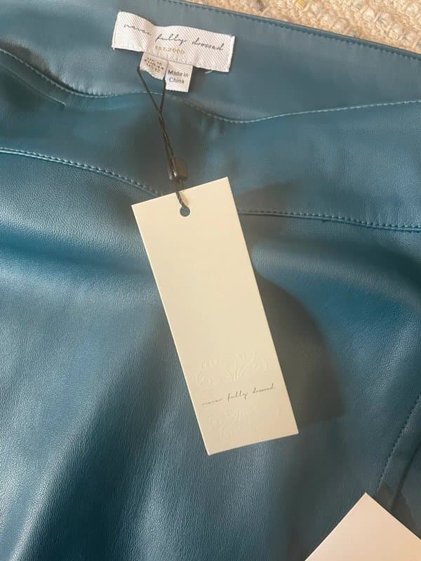 Never Fully Dressed Never Fully Dressed Jaspre vegan leather wrap skirt, size 16, teal, BNWT