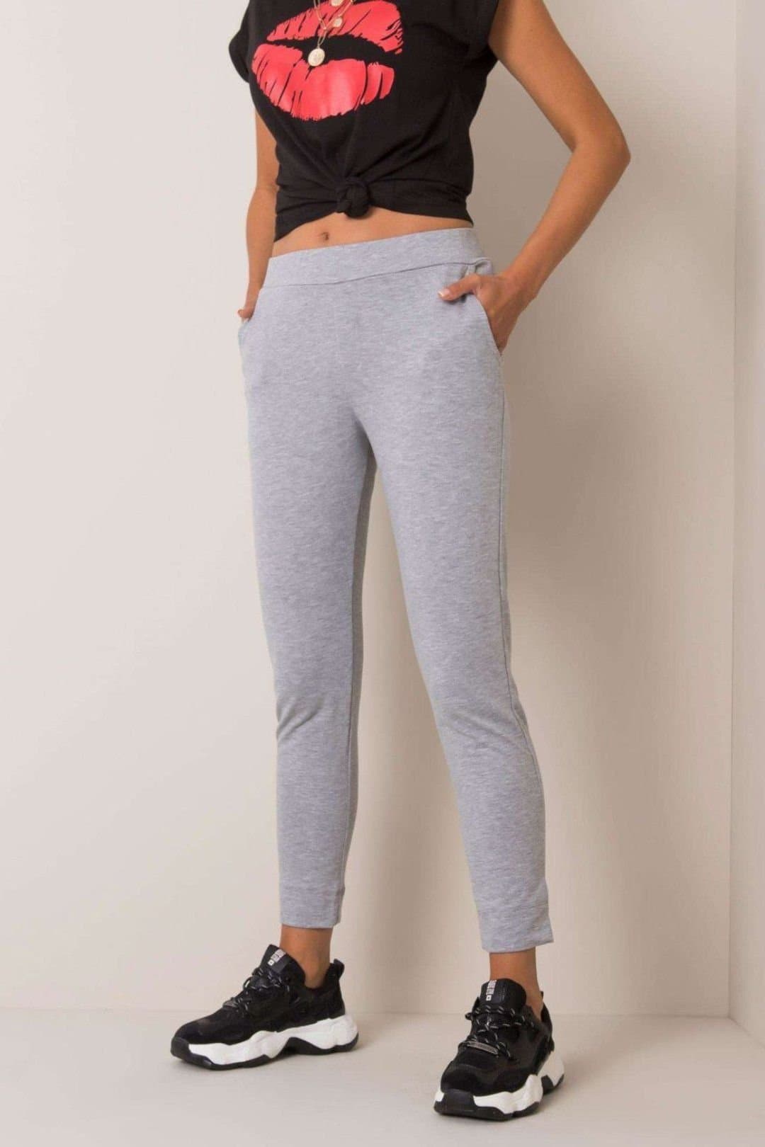 Love Lace Love Lace Women's Sweatpants with Elastic Waist Pockets in Grey