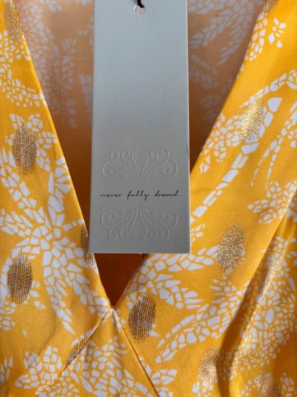 Never Fully Dressed Never Fully Dressed yellow midi dress size 14