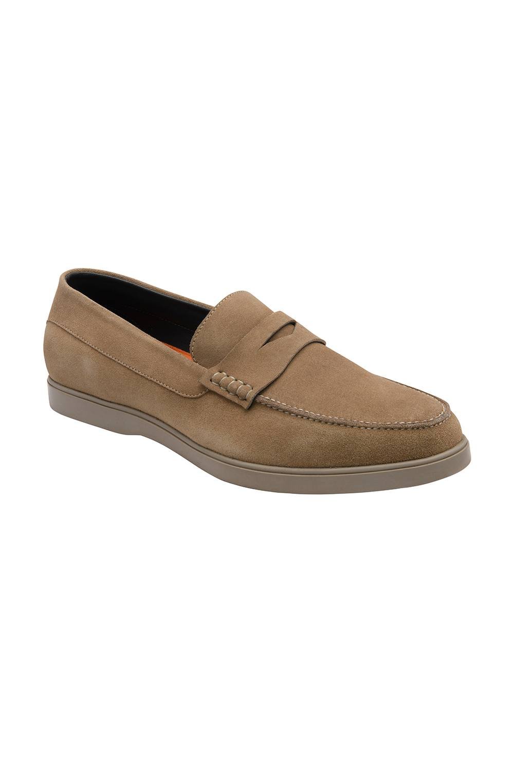 Frank Wright Frank Wright Men's Suede 'Horn' Penny Loafers in Taupe - 3