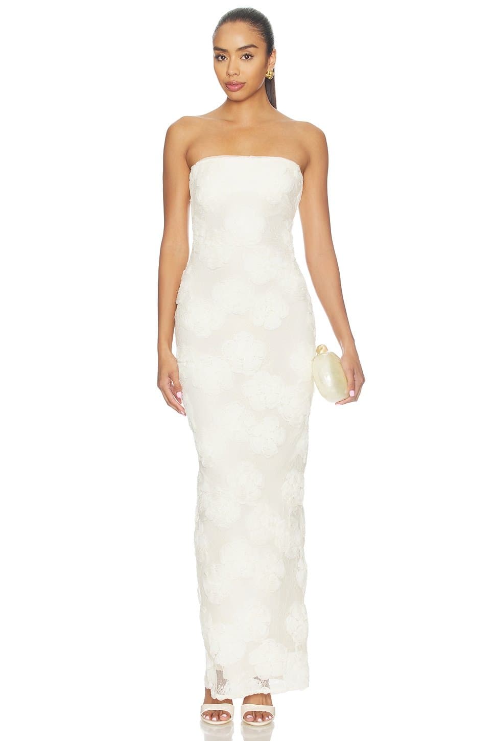 revolve Flower Mesh Tube Dress