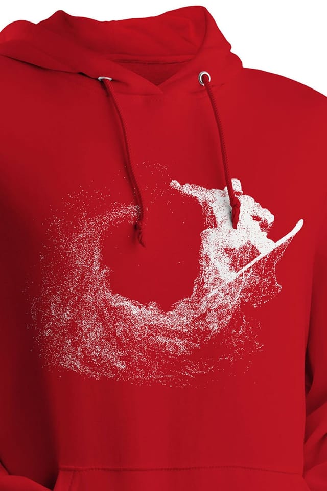 Bad Zebedee Bad Zebedee Men's Particle Dot Snowboarder Hoodie in Red - 2