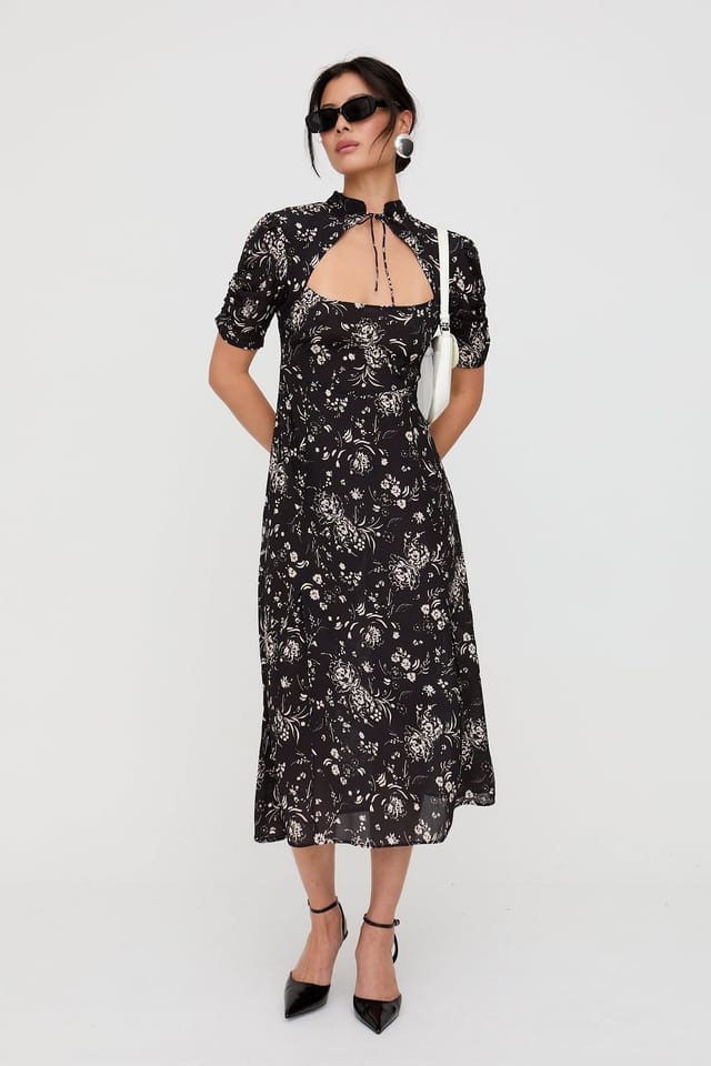 Lily and Lionel Lily and Lionel Women's Primrose Garden Floral Print Maxi Dress In Black - 3
