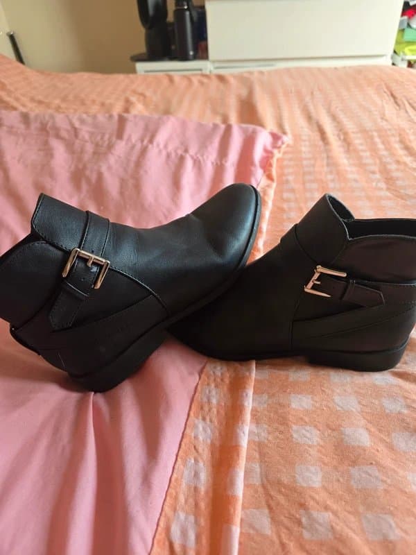ASOS Black leather boots size 6