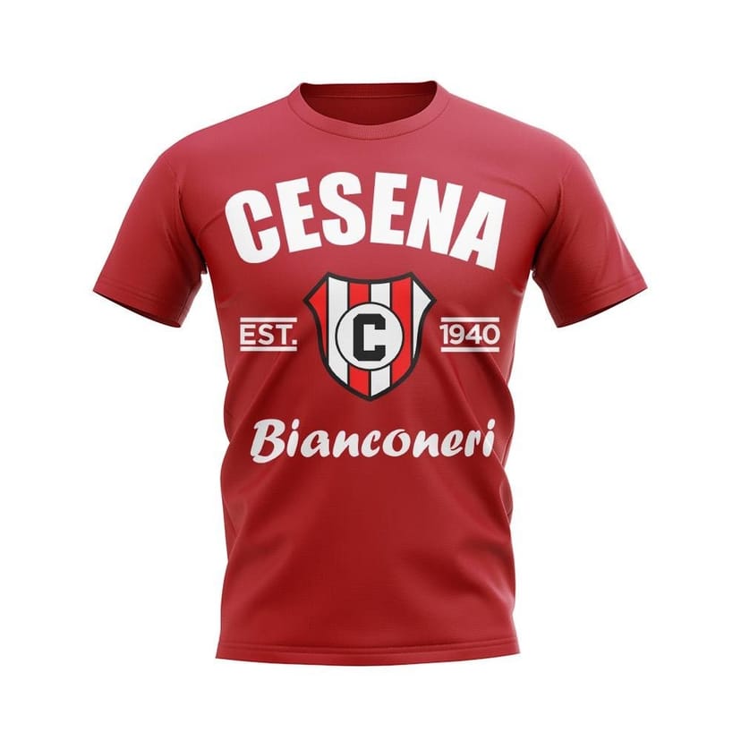 AC Cesena AC Cesena Men's Mens Cesena Established Football T-Shirt in Red - 1