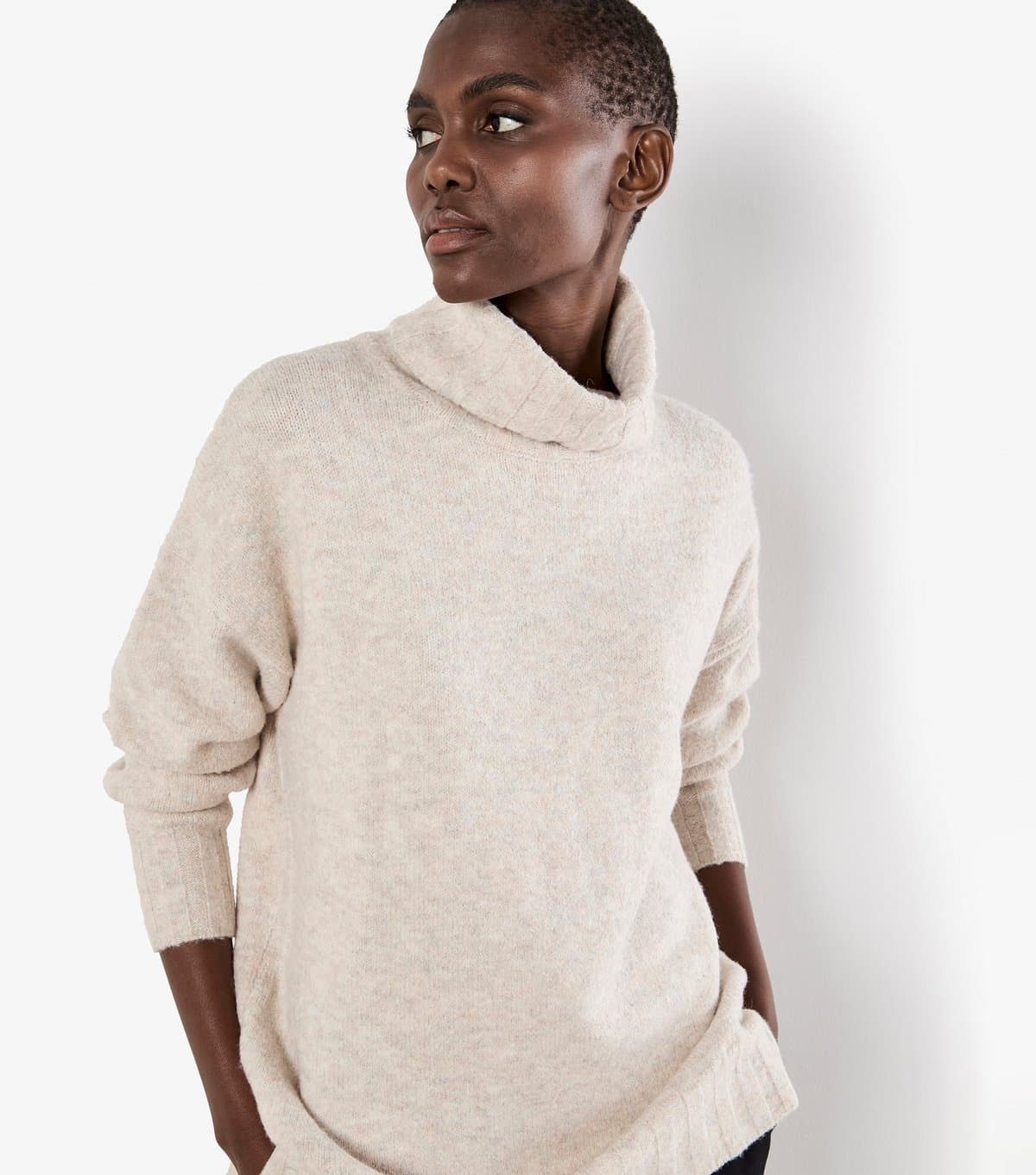 Apricot Apricot Cream Oversized Roll Neck Jumper