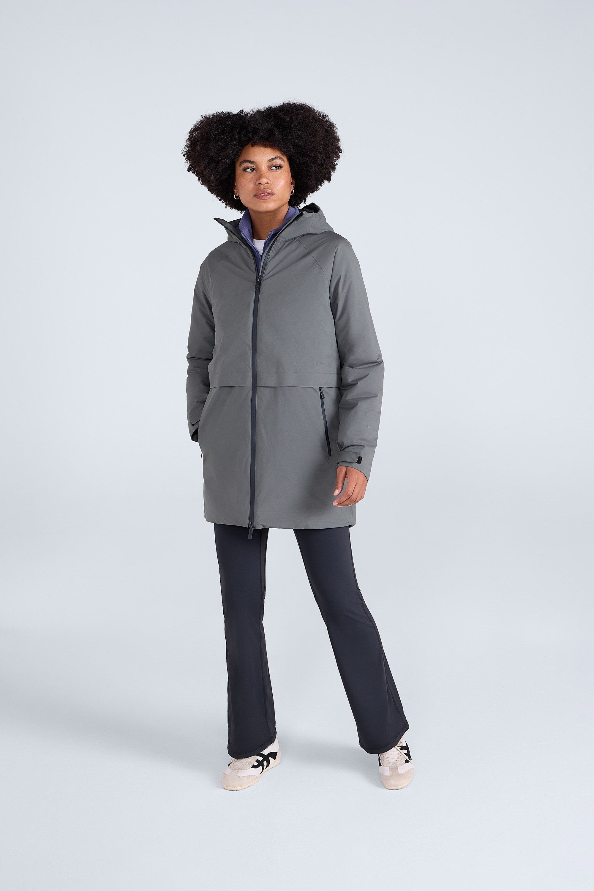 Animal Animal Women's 'Jackie' Waterproof Padded Adjustable Hood Full Zip Outdoor Jacket in Olive - 2