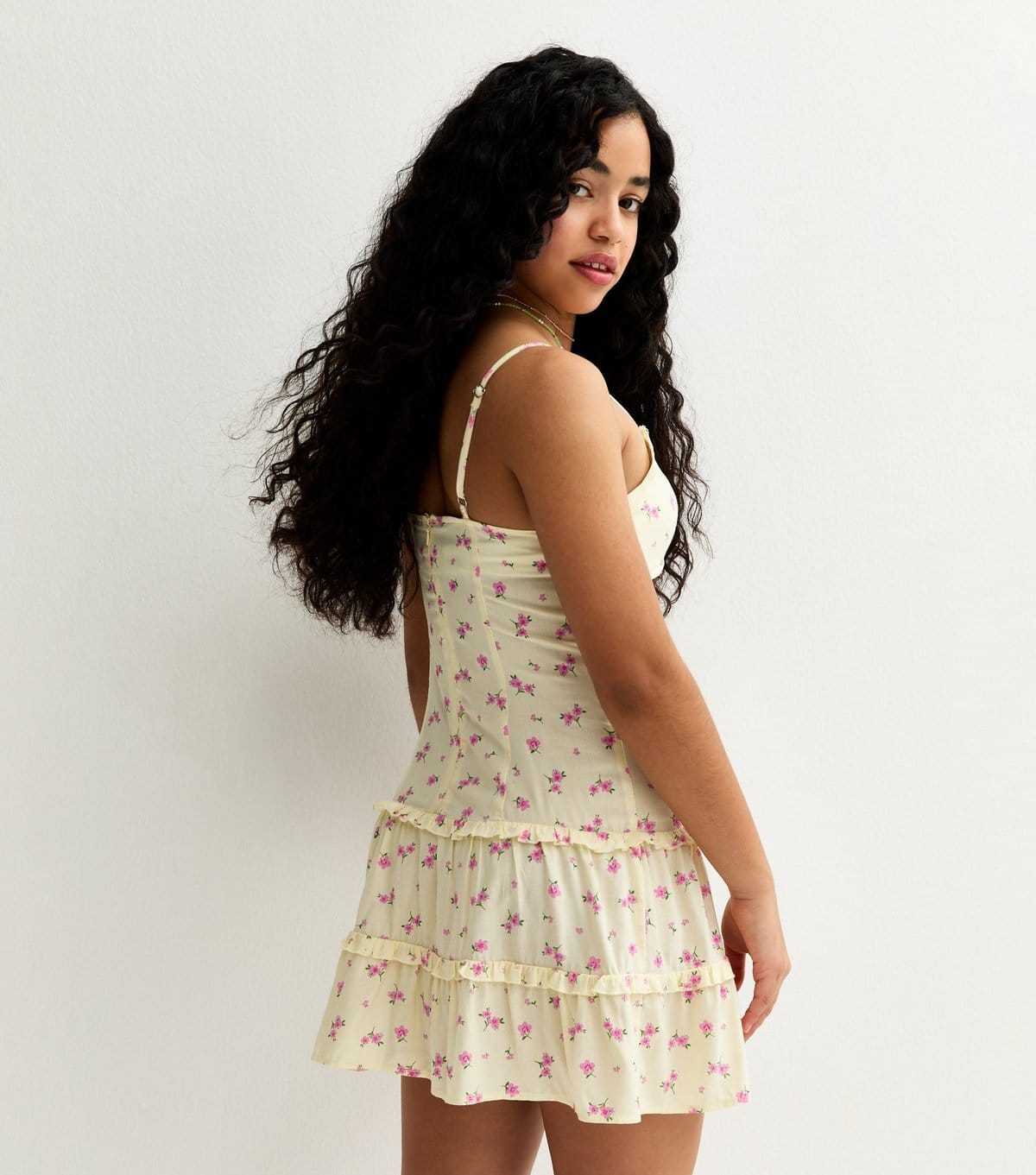 New Look Girls' Yellow Ditsy Print Strappy Cami Dress New Look - 4
