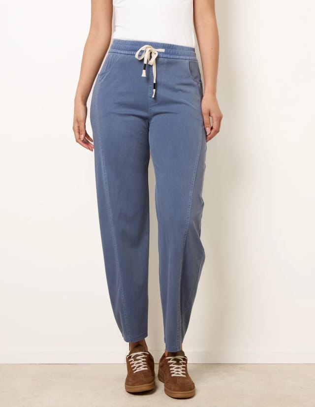 Blue Vanilla Elasticated Waistband Front Tie Stretch Trousers - 2
