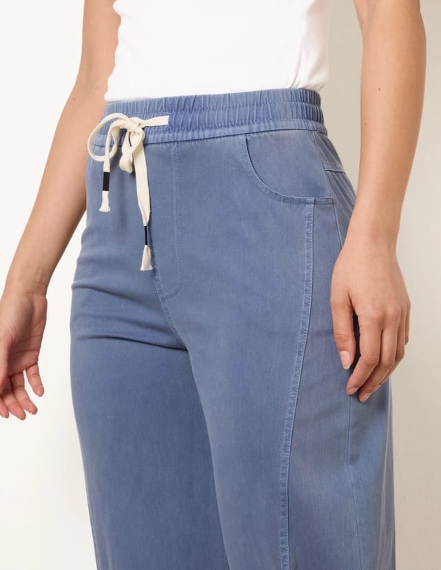 Blue Vanilla Elasticated Waistband Front Tie Stretch Trousers - 3