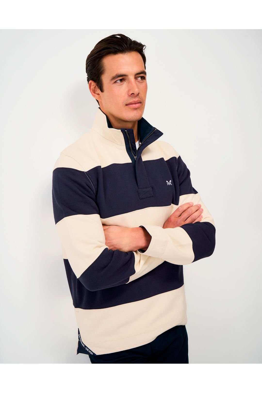 Crew Clothing Crew Clothing Men's Salc Sailing Cut & Sew Padstowe Sweat Blue - 4