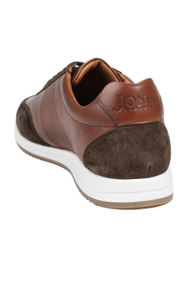 Jones Bootmaker Jones Bootmaker Men's Salvi Wide Fit Leather Trainers in Brown - 3