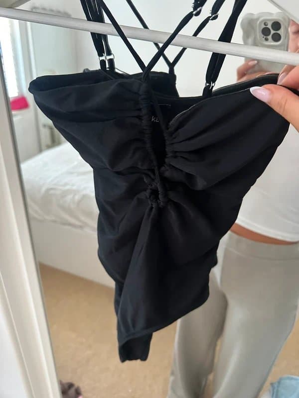 Bershka Bershka cut out tie bodysuit
