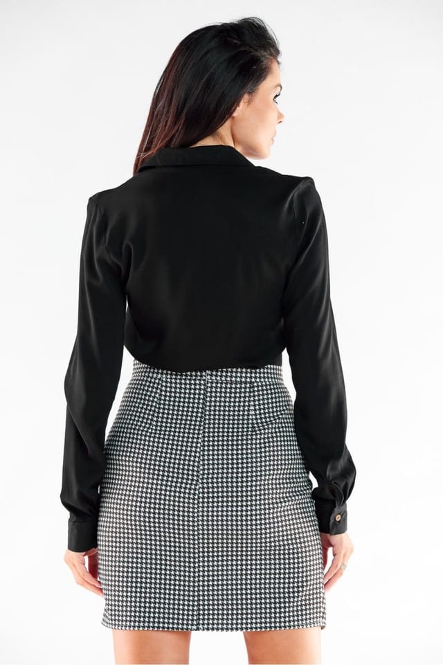 Love Lace Love Lace Women's Asymmetrical Mini Skirt with Covered Zipper in Black - 3