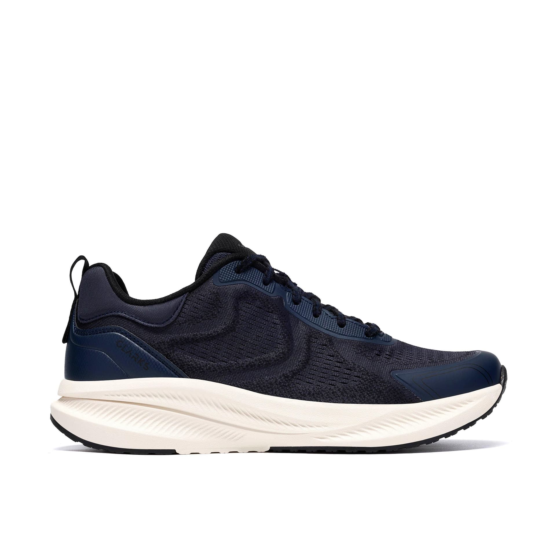 Clarks Clarks Men's Bolham Lace Navy Knit Trainers, Lace Up in Blue