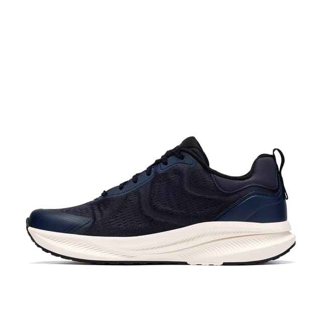 Clarks Clarks Men's Bolham Lace Navy Knit Trainers, Lace Up in Blue - 2
