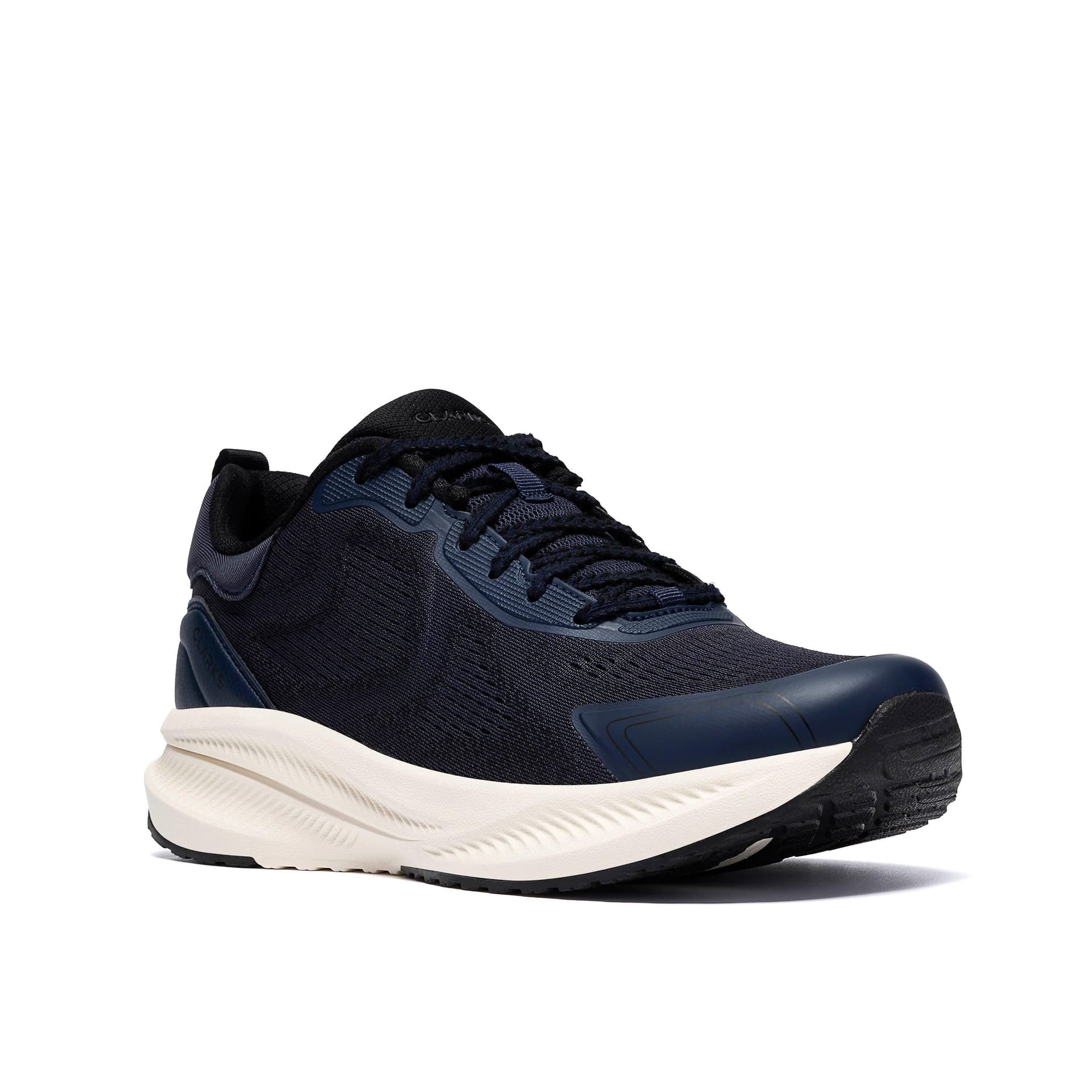 Clarks Clarks Men's Bolham Lace Navy Knit Trainers, Lace Up in Blue - 4