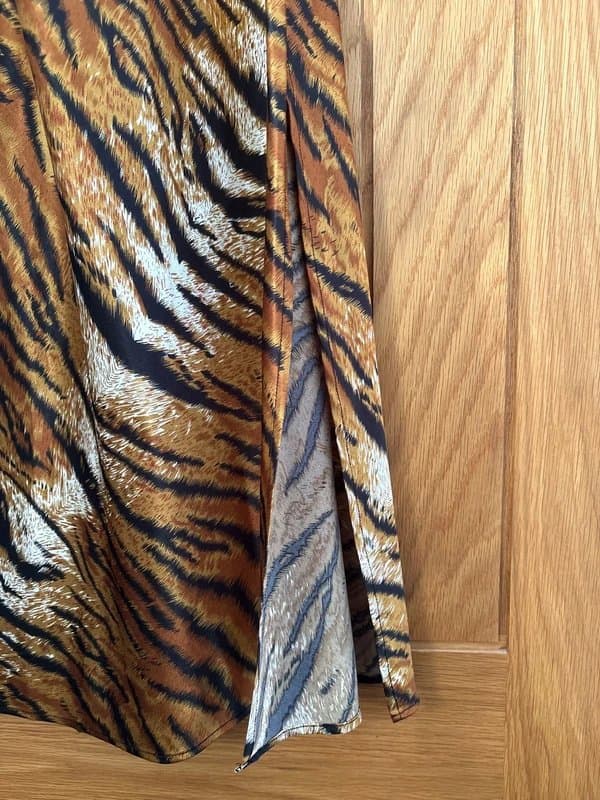 Topshop Satin Tiger Print Maxi Dress