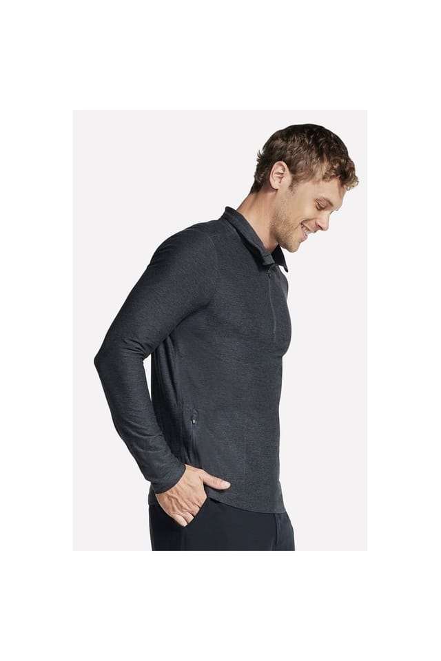 Skechers Skechers Men's GO DRI All Day 1/4 Zip Pullover in Black - 3