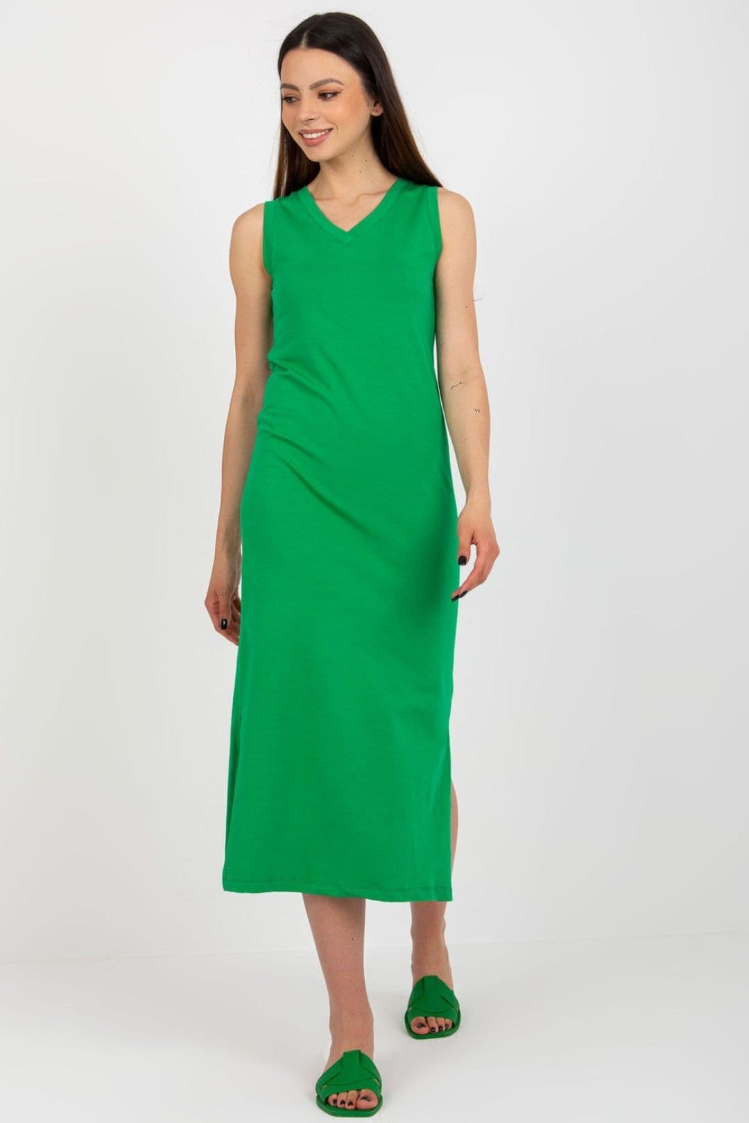 Love Lace Green Sleeveless Heart Neck Dress