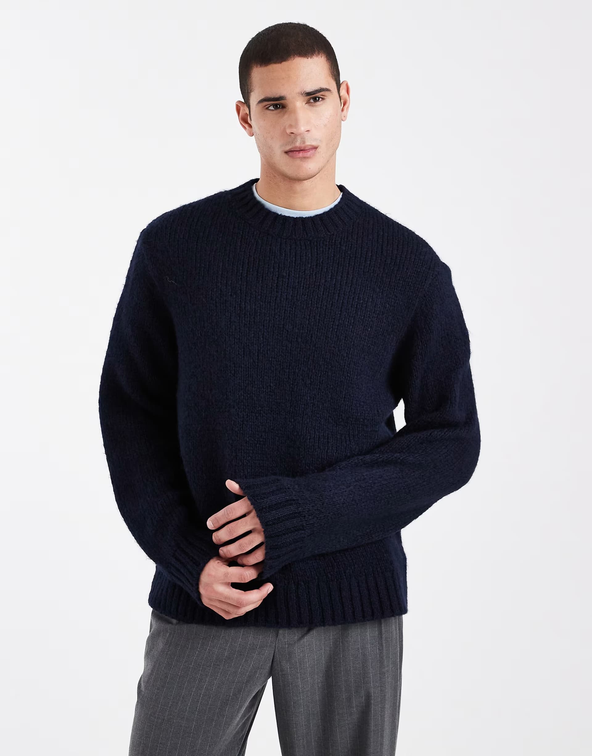 ASOS Jack & Jones oversized jumper in dark navy
