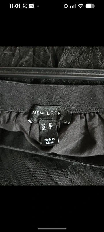 New Look Black tuille sequin skirt size 10 - 1