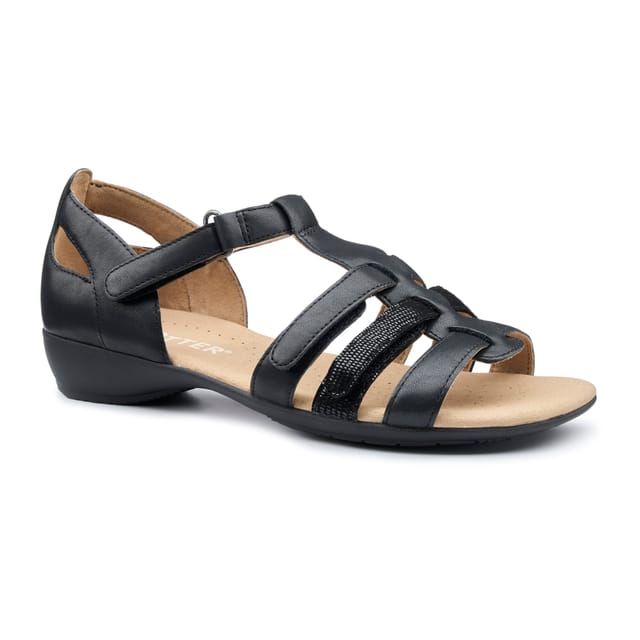 Hotter Hotter Women's Wide Fit 'Solei' Gladiator Sandals in Black - 2