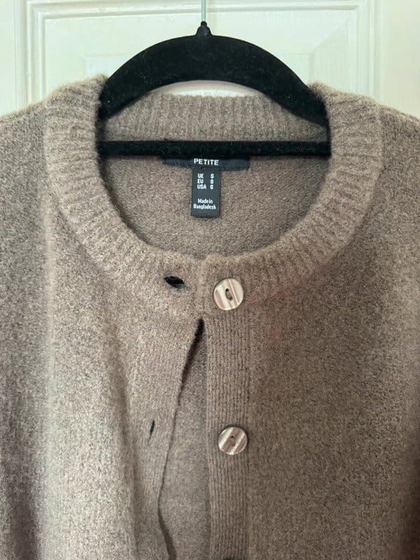 New Look New Look Petite Brown Knit Crew Neck Cardigan - Size S / Small - 1
