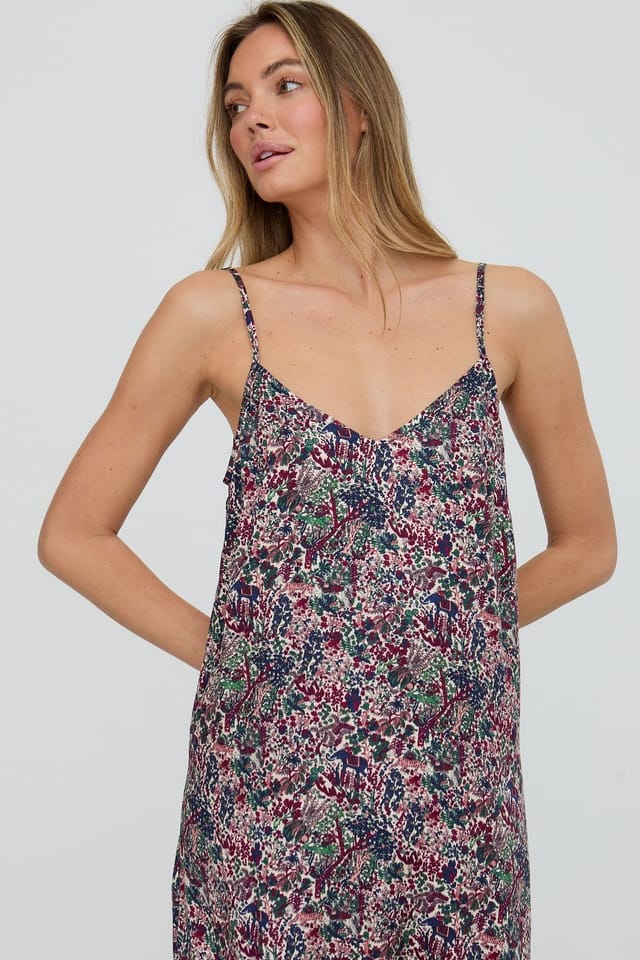 Lily and Lionel Lily and Lionel Women's Rosie V-Neck Forest Floral Print Nightie In Multi - 3