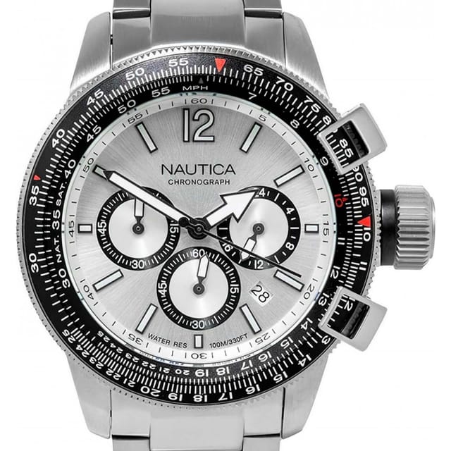 Nautica Nautica Men's NAPBFCF04 Pacific Beach 46mm Quartz Watch in Silver - 2