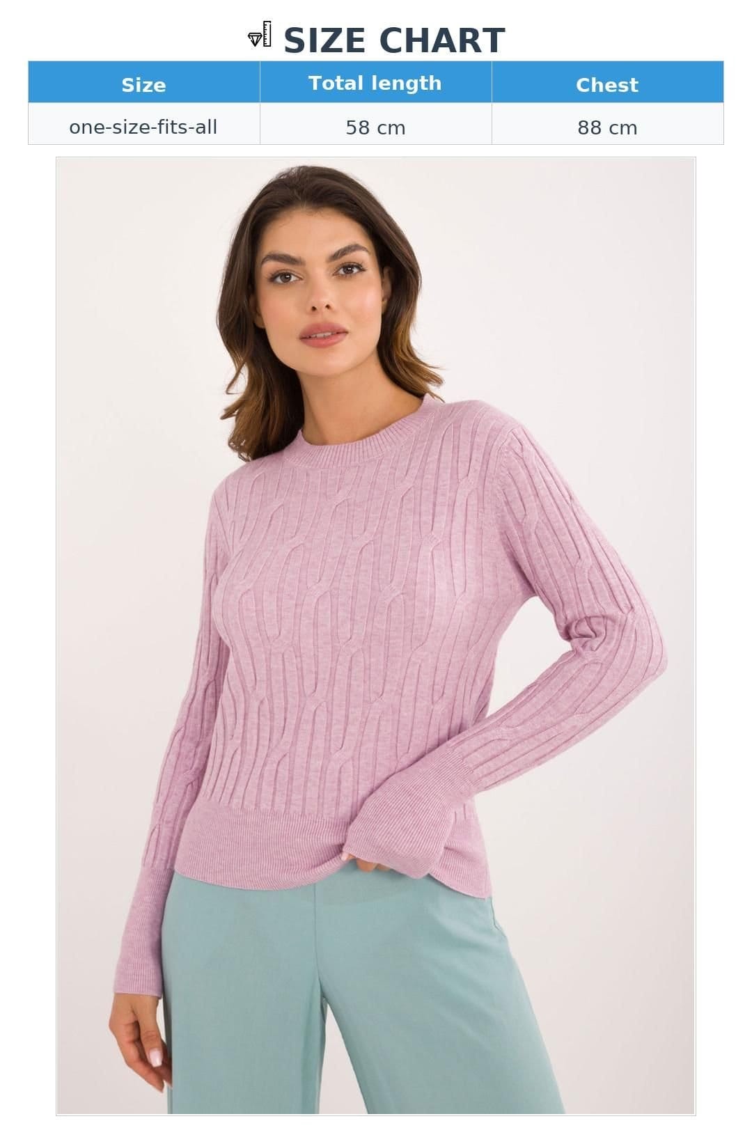 Love Lace Love Lace Women's Textured Casual Round Neck Sweater Knit in Violet - 4