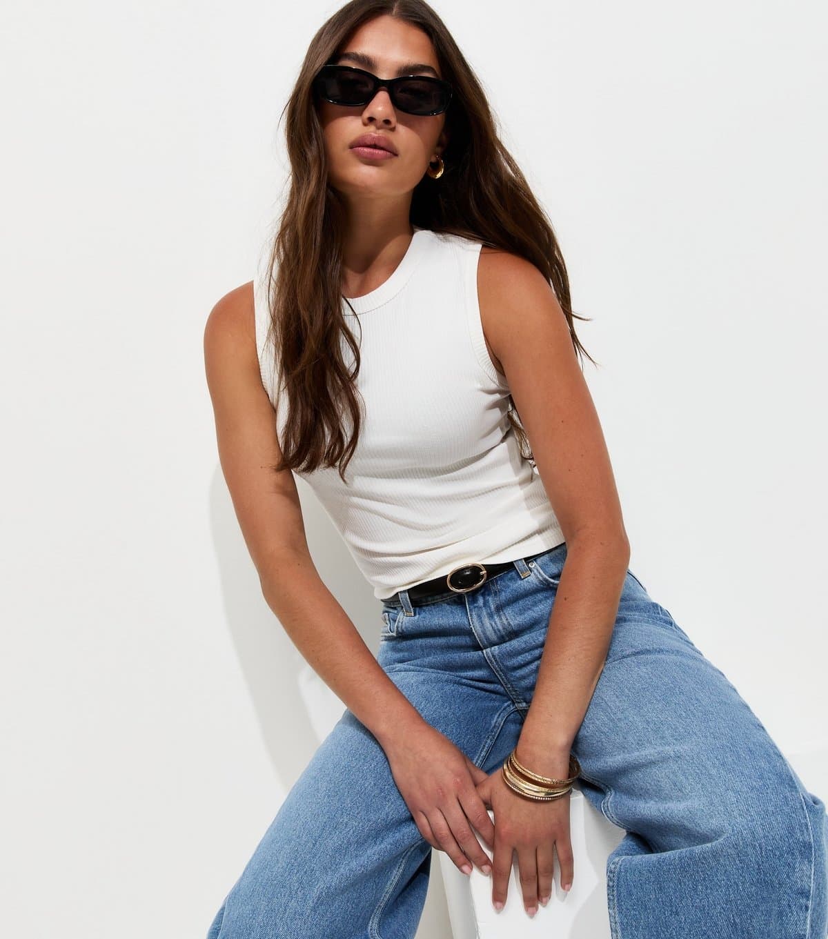 New Look New Look Cream Rich Ribbed Tank Top
