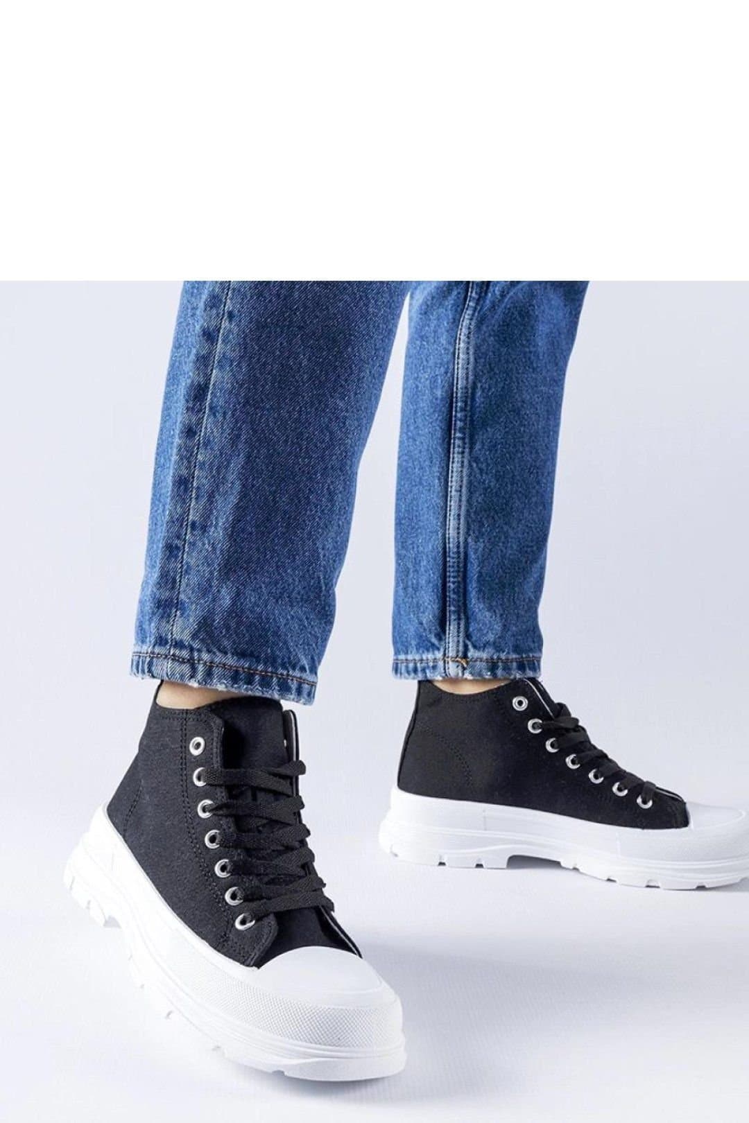 Love Lace Love Lace Women's Black High Top Fabric Sneakers with Rubber White Sole Summer
