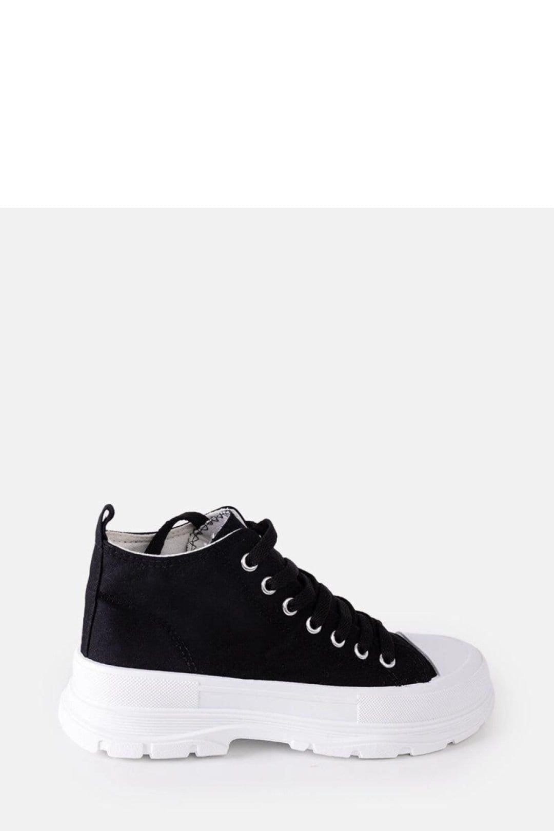Love Lace Love Lace Women's Black High Top Fabric Sneakers with Rubber White Sole Summer - 4