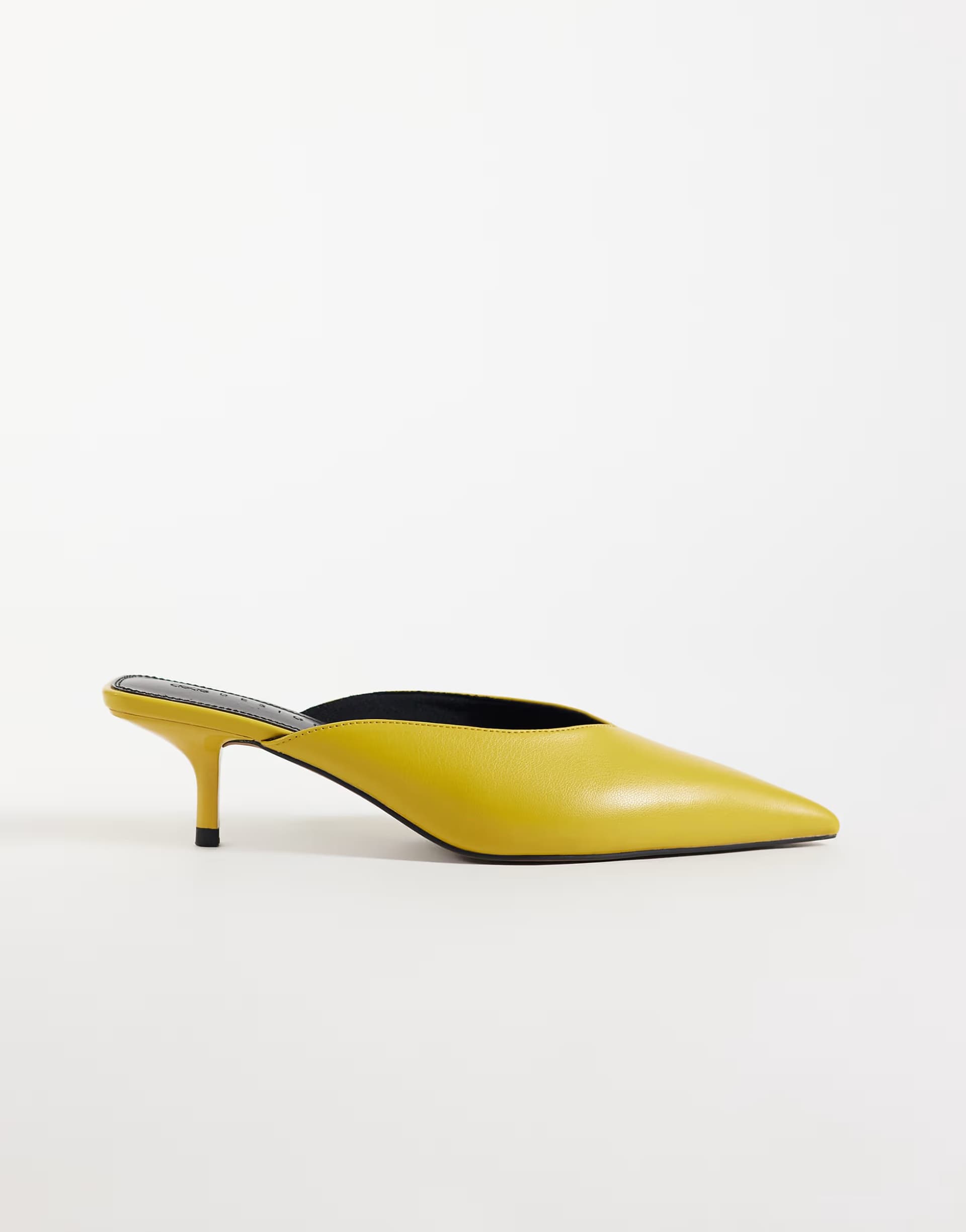 ASOS ASOS DESIGN Surprise pointed kitten heeled mules in yellow