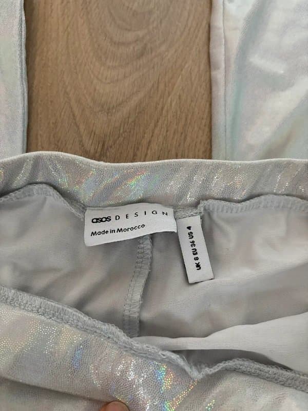 ASOS ASOS silver iridescent stretchy trousers