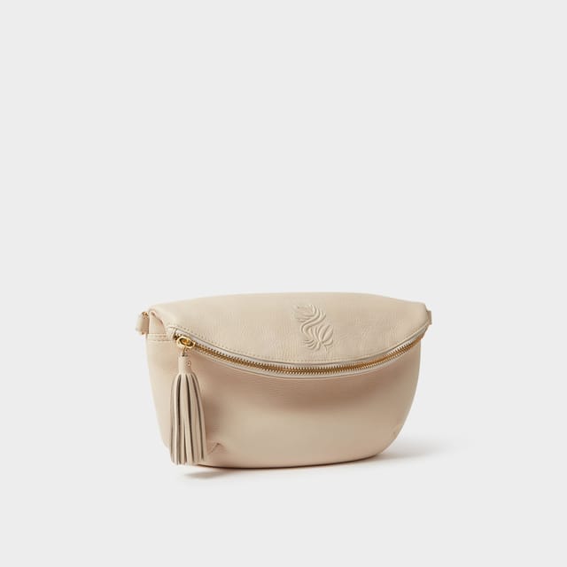 OSPREY LONDON OSPREY LONDON Women's The Luxe Milano Leather Sling Bag in Natural - 2