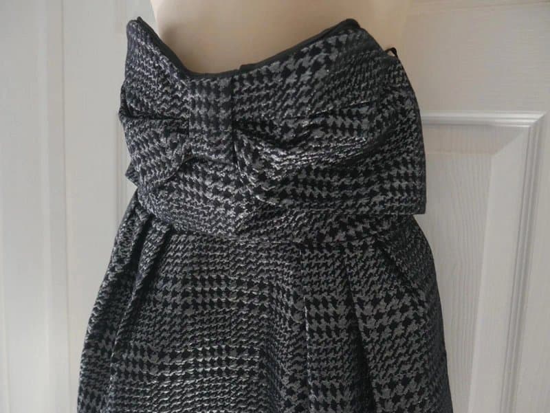 New Look New Look Dress Strapless Silver Back Bow Detail Corset Top Evening Party Size 10