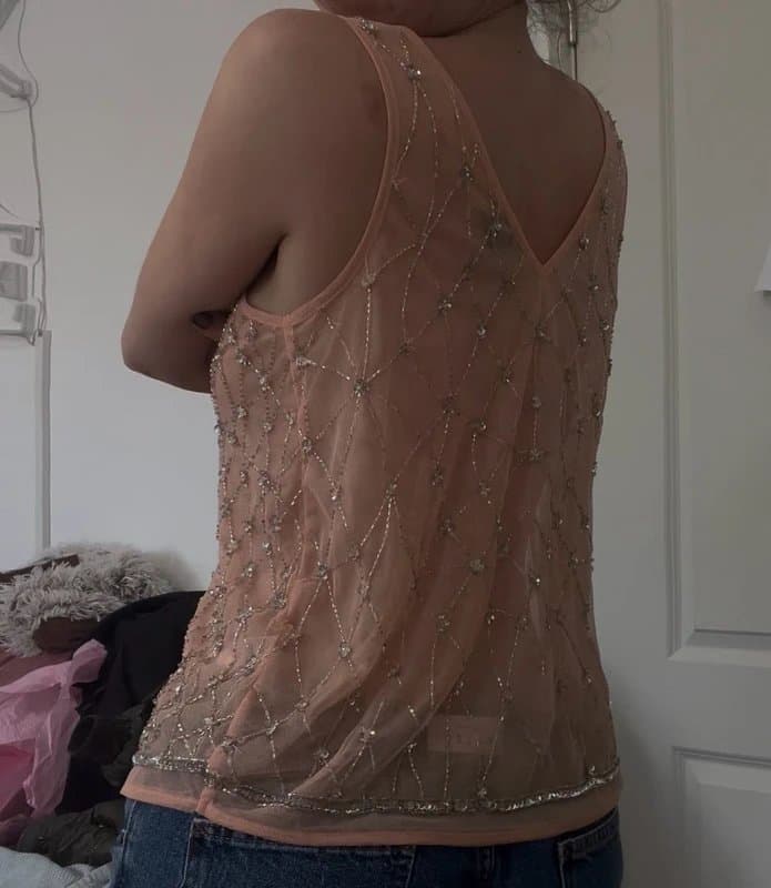 Topshop Y2K embellished apricot cami