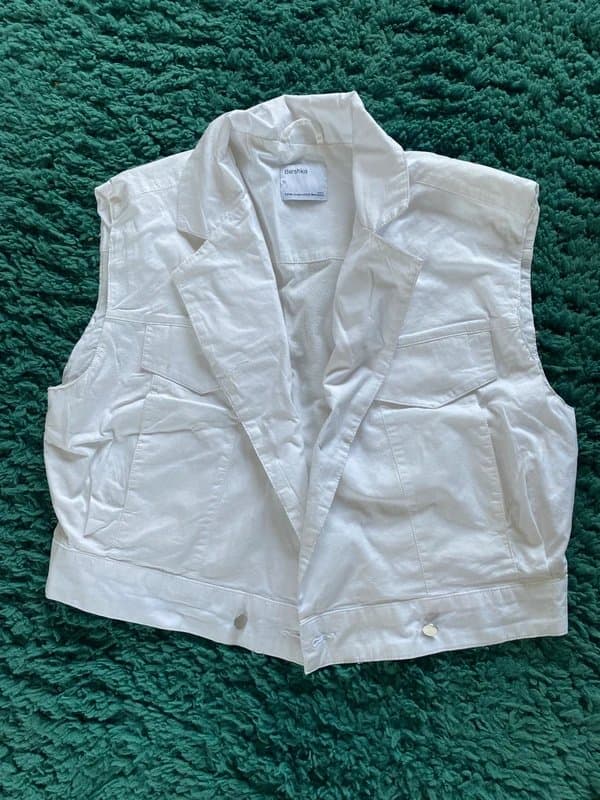 Bershka Bershka white waistcoat m/l white