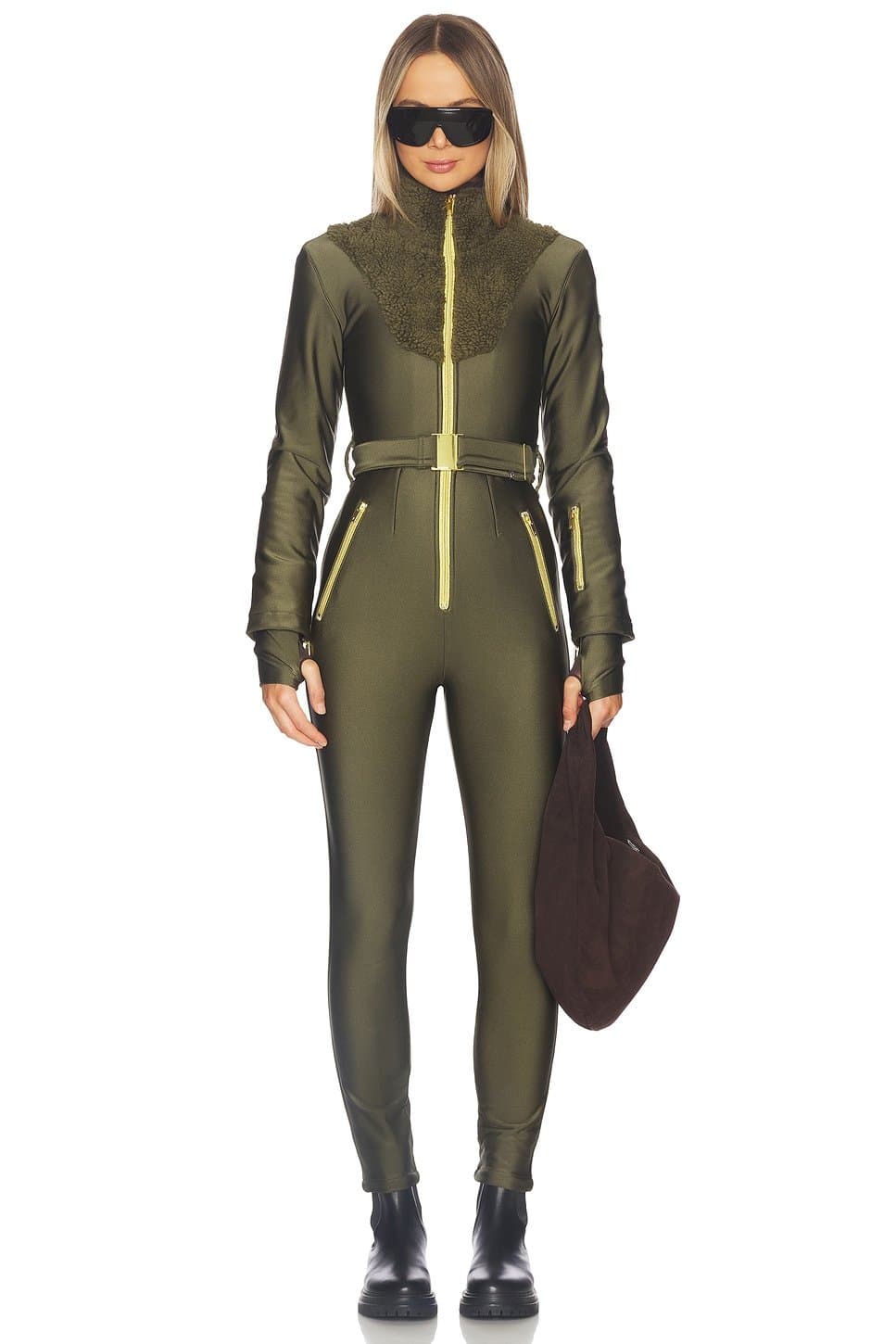 revolve Revolve Sherpa Ski Suit in Khaki