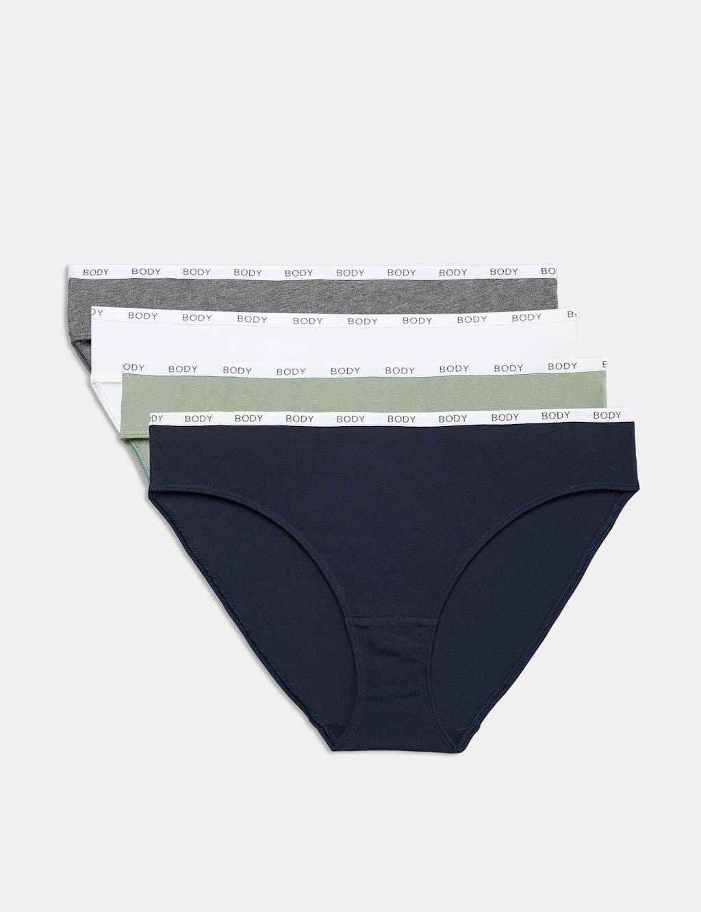 Marks & Spencer M&S 4pk Cotton Rich Bikini Knickers Grey Mix