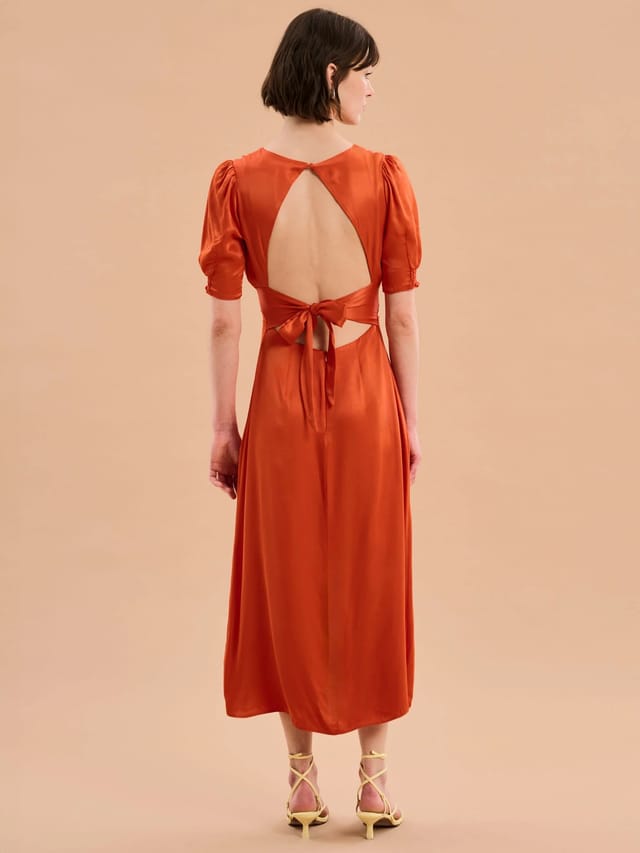 OMNES Odette Dress in Burnt Orange - 3