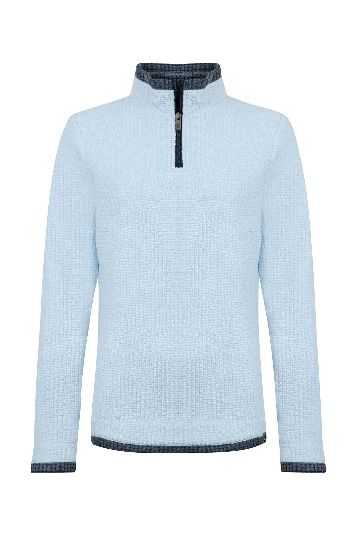 Weird Fish Weird Fish Women's Beye 1/4 Zip Grid Fleece in Light Blue - 2