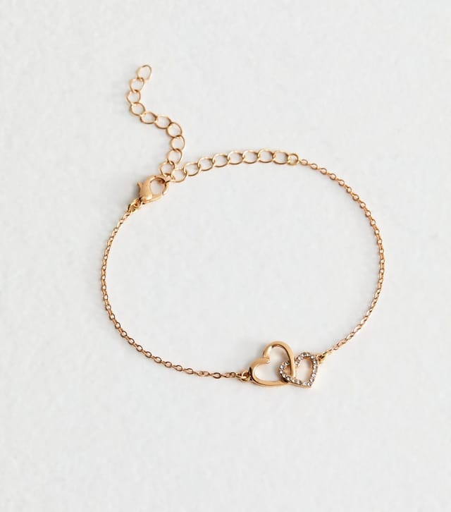 New Look Gold Tone Double Heart Link Bracelet New Look - 3